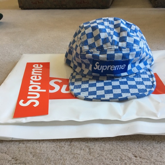 Supreme Other - NWT Supreme checkerboard camp cap ss18 blue